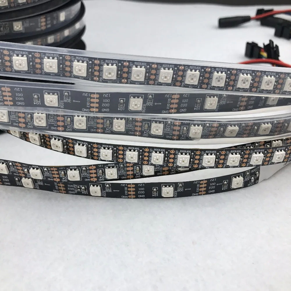 Полноцветная Адресуемая RGB светодиодная Пиксельная лента 12 В постоянного тока