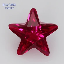 5 # rosa estrela vermelha forma brilhante corte corindo sintético pedra para jóias tamanho 3x3-8x8mm frete grátis