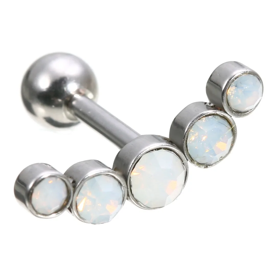 1PC Surgical Steel CZ Crystal Tragus Barbell Stud Cartilage Helix Upper Ear Stud Earring Women Body Piercing Jewelry Shellhard