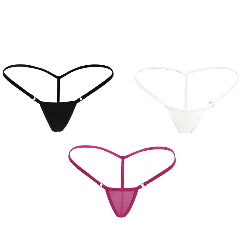 Women Sexy Micro Bikini Thongs G strings Metal Ring Ladies Triangle Swimwear Tangas T Back