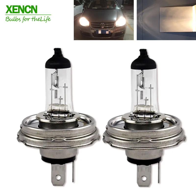 

XENCN H4 P45t 12V 60/55W P45t 3200K Clear Series Standard Car Head Lights Halogen Bulb Auto Lamps Long Lifetime 2pcs