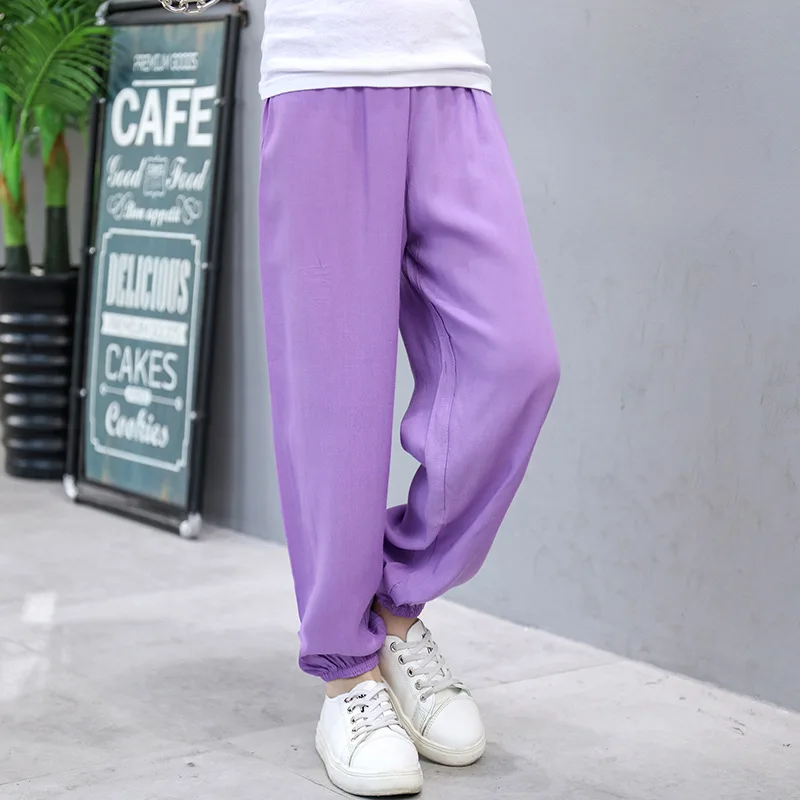 

2-11 Years Boys Girls Sports Pants Children Clothing Black Trousers Kids Summer Anti-mosquito Pants Spring Cotton Pajama Yellow