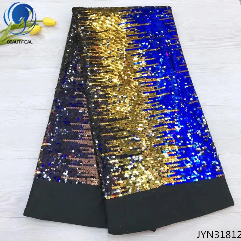 

BEAUTIFICAL lace sequin dress french net lace fabric nigerian fabric lace 2018 5yards/lot best quality lace for garment JYN318