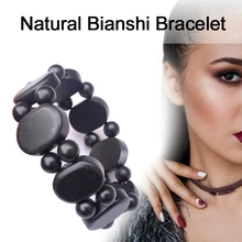 Квадратная форма Byanshi для женщин и мужчин, инструменты для ухода за здоровьем, натуральный черный нефрит, бианши, массажный браслет, Каменная игла