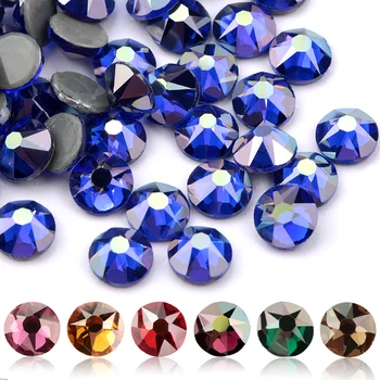 

QIAO New Color Plating Series Delicate AB Color SS16 SS20 8 big 8 Small Crystal Glass Rhinestone Hot-fix Rhinestones Gem