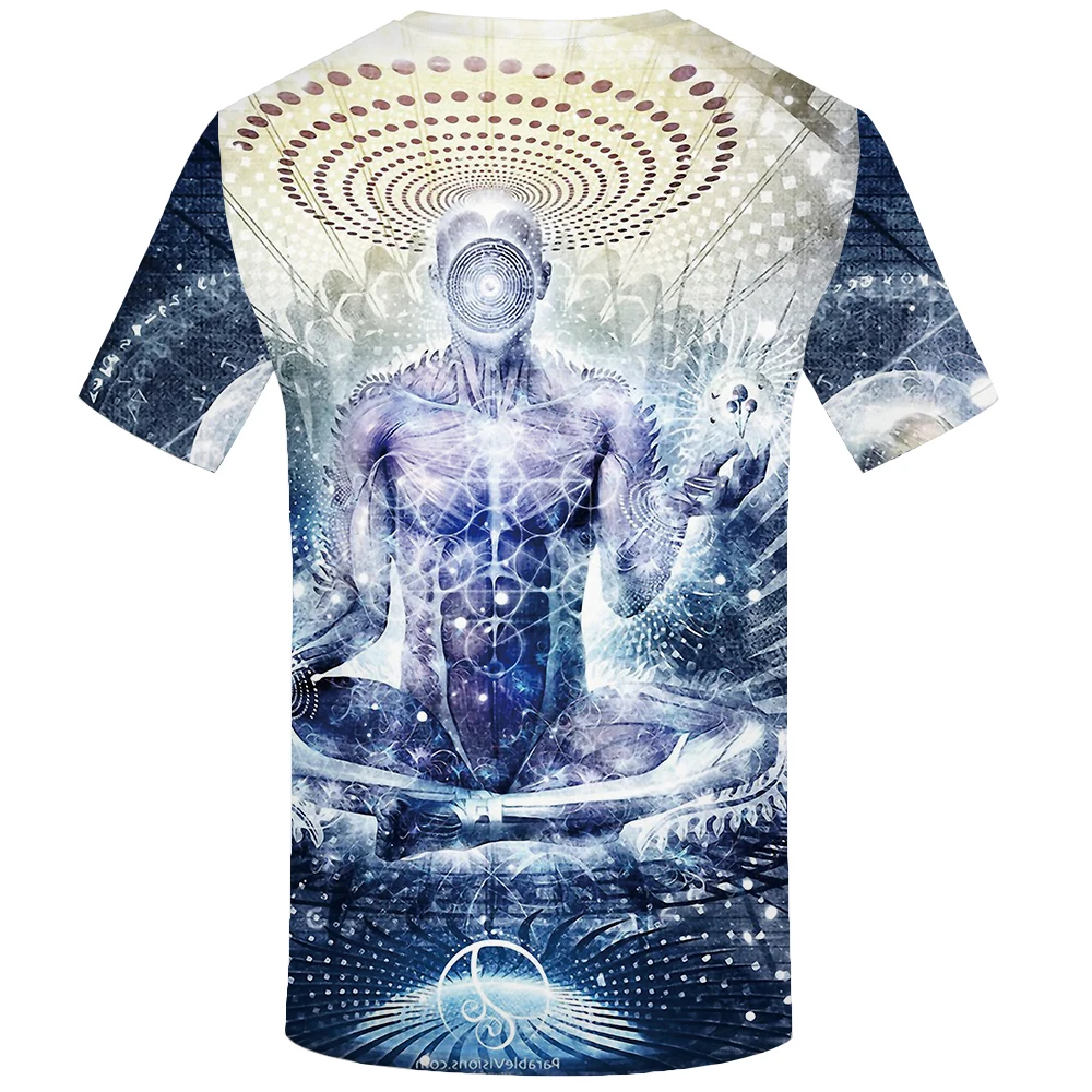 3d Футболка Будда, Мужская футболка для медитации, футболка с принтом Галактики, космоса, аниме, одежда, психоделические футболки, повседневная художественная футболка 3d