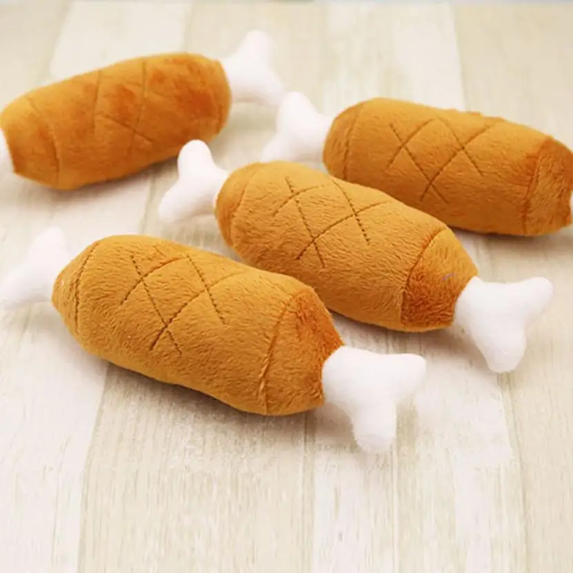 

New Pet Dog Cat Fleece Chicken Legs Plush Toys Dog Toys Squeak Chew Sound Toy Fit For Small And Medium Pet Dog Durability Plush