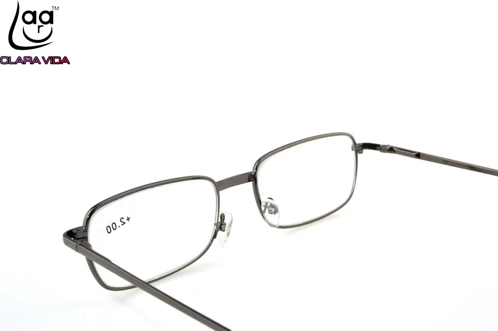 = CLARA VIDA = [!TWO PIECES!] Full-Rim Natural Crystal Lenses Alloy Frame Men Women Reading Glasses +1 +1.5 +2 +2.5 +3 +3.5 +4