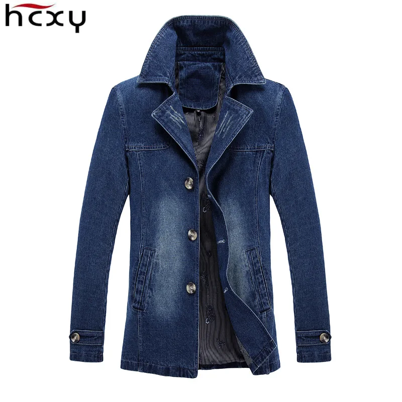 HCXY 2018 Новая осень мужской костюм Блейзер тренд джинсовый куртка Для мужчин для