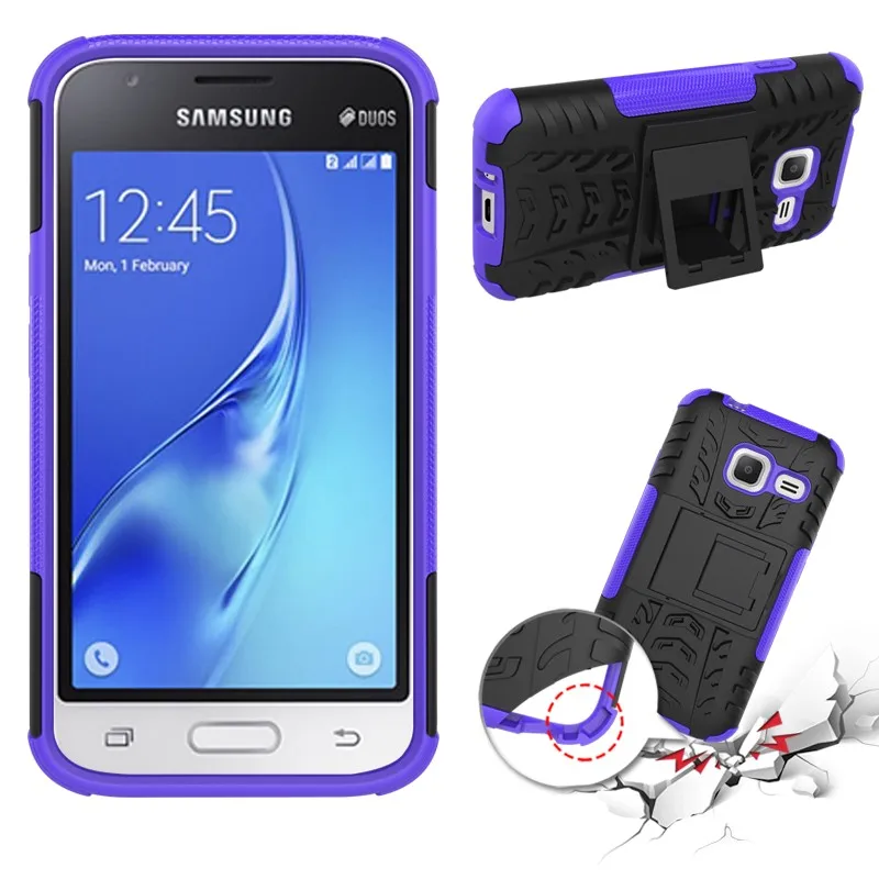 Для Samsung Galaxy J1 мини J105 J105H J105F шин жесткие двойной Слои Гибридный Жесткий Стенд Броня Обязанность чехол для samsung J1 NXT Duos