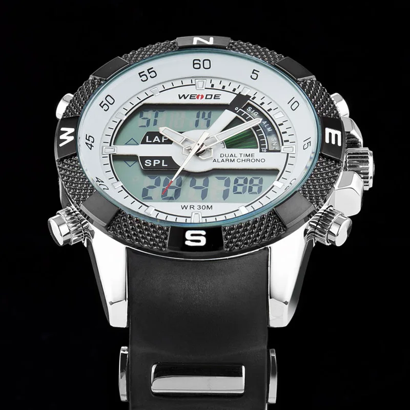 WEIDE мужские часы люксовый бренд спортивные кварцевые цифровые светодиодный