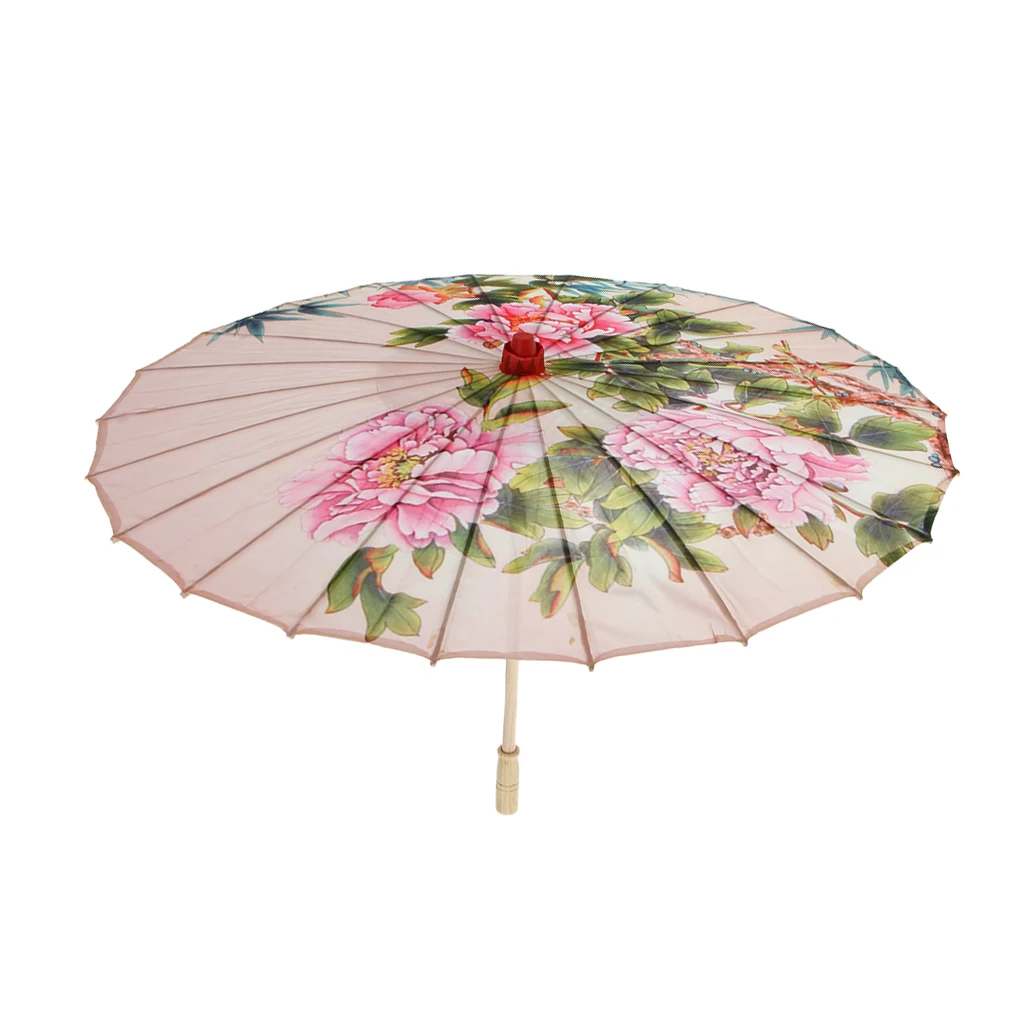 Vintage Chinese Silk Cloth Umbrella Handmade Art Painted Parasol for Wedding Party Favor Guests Gifts Performance Photo Prop