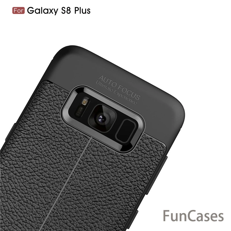 Leather Grained Luxury TPU Shockproof Back Cover Case For Samsung Galaxy S8 Plus 6.2 inches amsung deloque Galasy Accessories