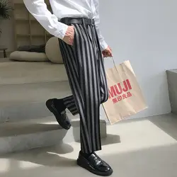 Мужская одежда Модный повседневный костюм в полоску брюки мужские уличная хип-хоп прямые брюки свободные шаровары