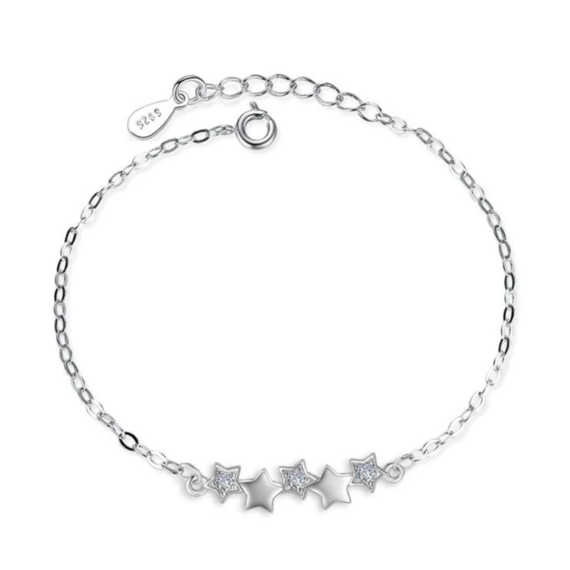 

KOFSAC New Fashion 925 Sterling Silver Bracelets For Women Party Jewelry Shiny Zircon Stars Bracelet Bangle Girl Best Gifts