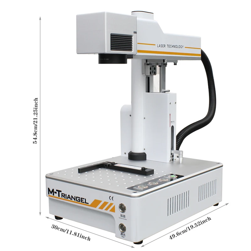 М-Triangel Mgones 20 Вт волоконная Лазерная машинка для металлической маркировки используется для Алюминий цвета: золотистый, серебристый Латунь