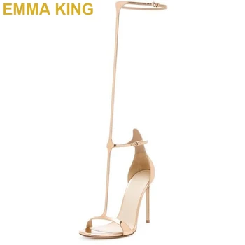 

Sexy Gold Gladiator Sandals Women High Heels Shoes Ankle Strap Buckle Decor Ladies Stiletto Heel Summer Sandals Designer Shoes
