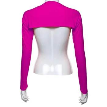 

19 Colors Oculos Solid Top Middle East Cover Islamic Shrug Tracksuit Bolero Muslim Women Stretch For Elastic Arm Summer