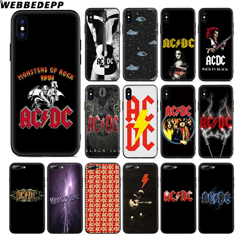 

WEBBEDEPP Ac Dc ACDC Poster Soft Silicone Case for Apple iPhone Xr Xs Max X or 10 8 7 6 6S Plus 5 5S SE Phone Case