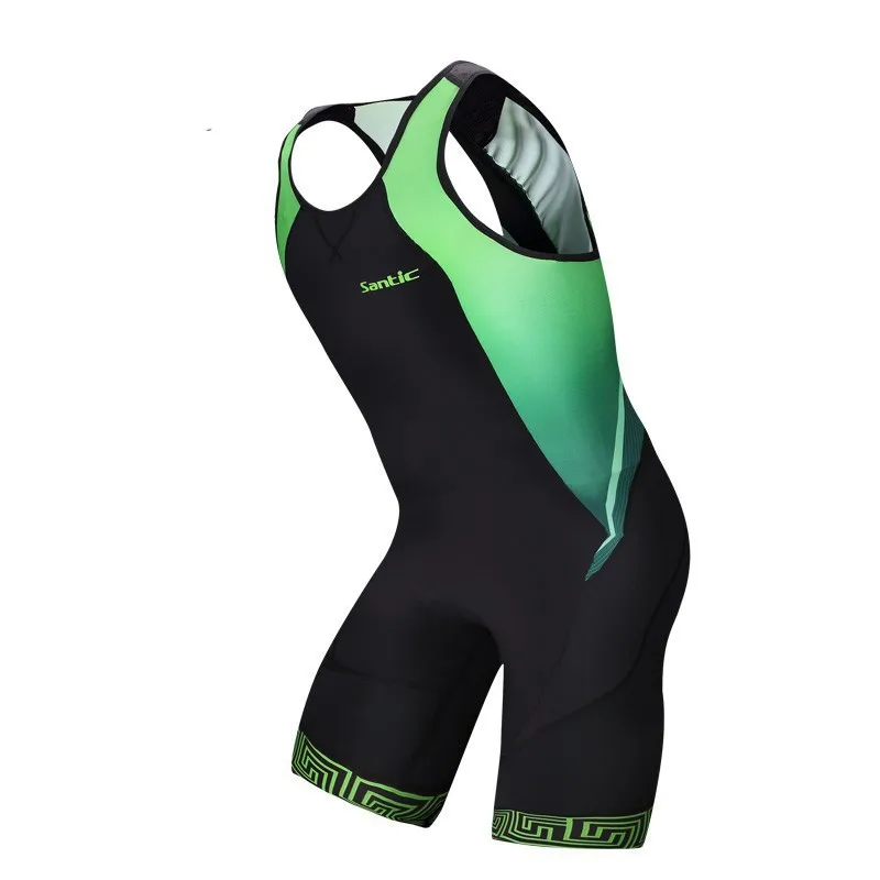Santic men ironman triathlon suit running wear professional bike sport