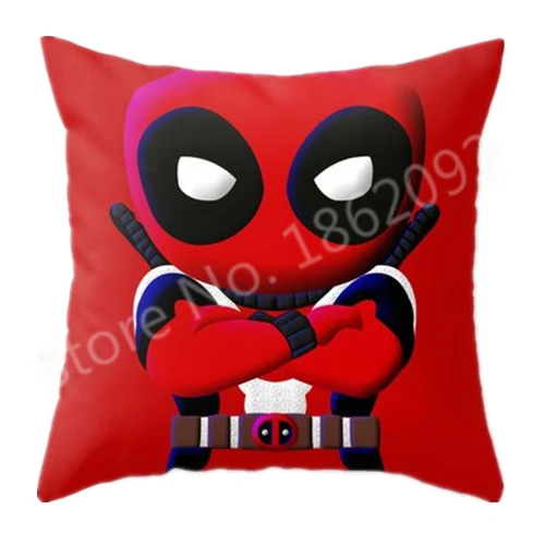 

Novelty Cute Deadpool Cushion Cover Pillow Case Deadpool Mini Decorative Throw Pillows Covers Red Superhero Kids Gift Home Decor
