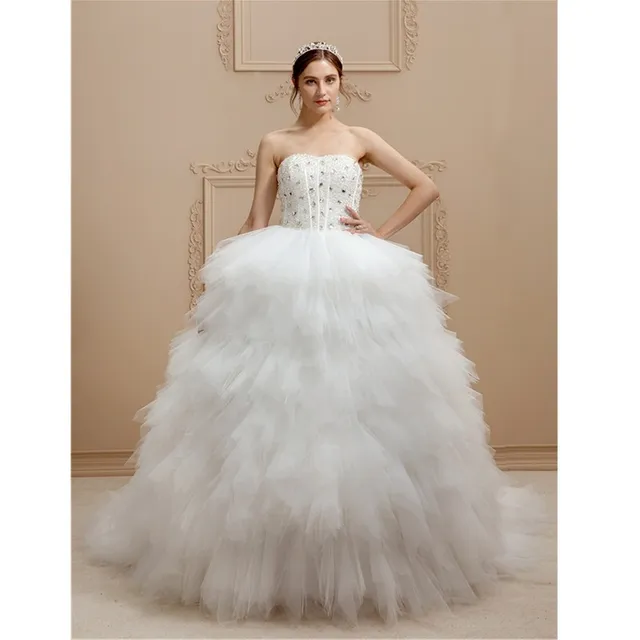 Lan Ting Bride A Line Strapless Cathedral Train Wedding Dress Tulle Lan Ting Bride A Line Strapless Cathedral Train Wedding Dress Tulle Stretch Satin Bridal Gown