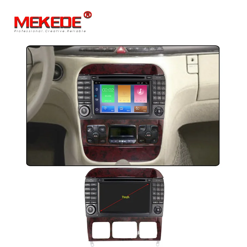Discount Mekede 2GB+32GB Car Multimedia Player DVD Andorid 9.1 For Mercedes/Benz/W220/W215/S280/S320/S350/S400 S Class GPS Radio 1
