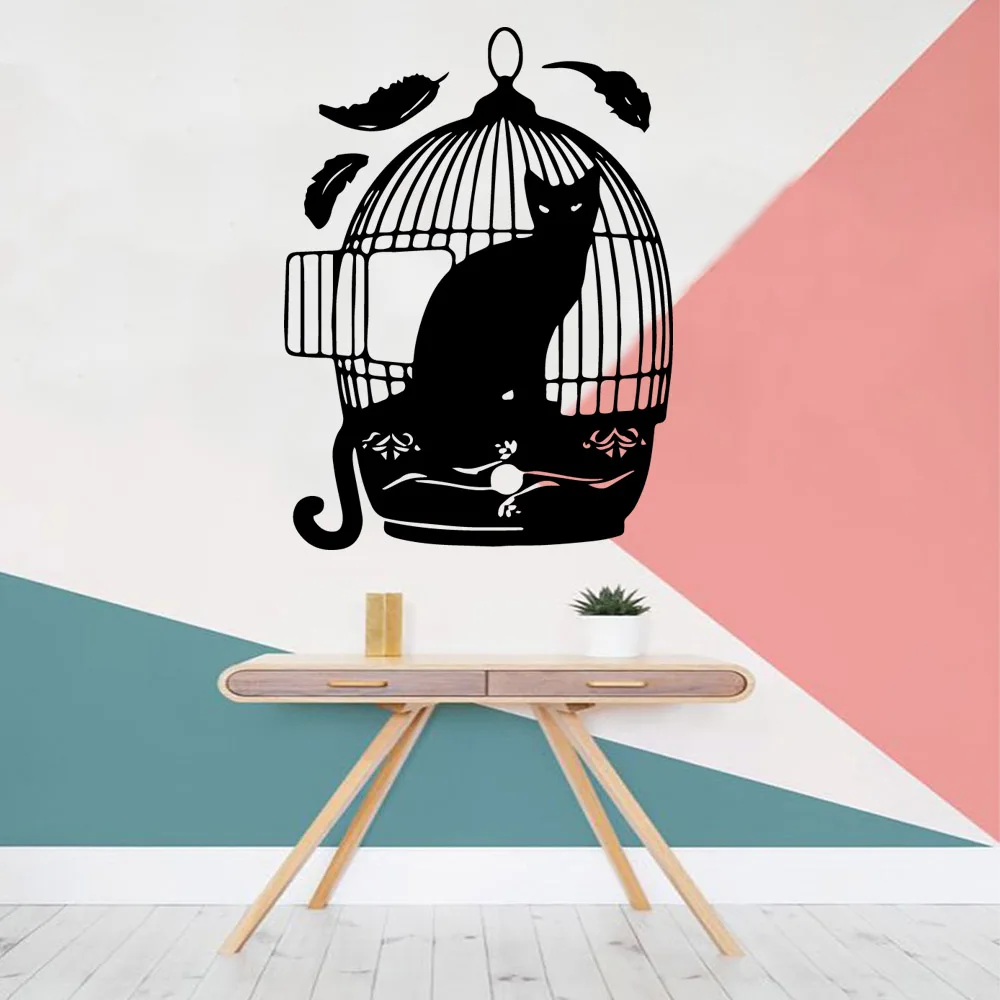 

Fashion Cat Wallpaper Home Decoration Kids Room Creative Decor Wall Decals Sticker Mural Living Room Decor naklejki na sciane