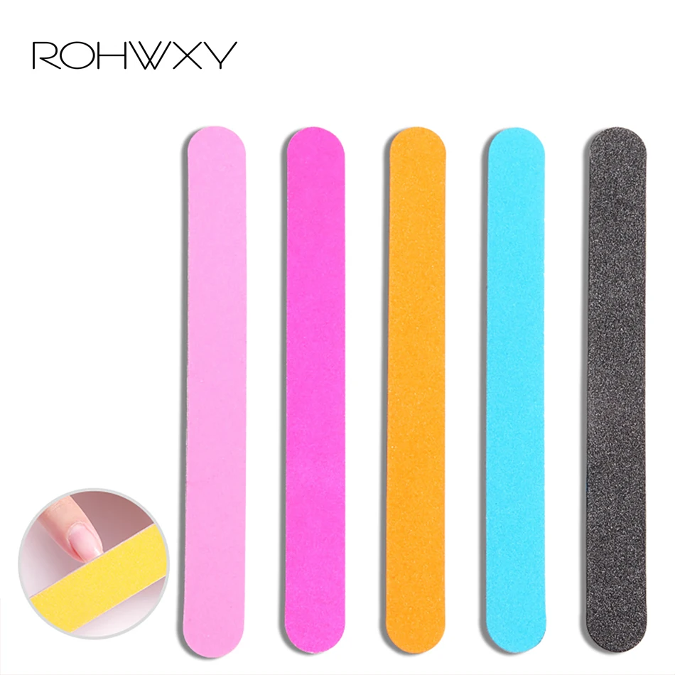 ROHWXY 1/5 шт Шлифовальная Пилка Для ногтей песка пазы отполированы под УФ-гель для