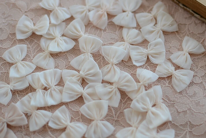 Little Baby Hair Grosgrain Ribbon Bow Baby Boutique Accessories Lace Bow Flowers Embellishment 40 PCS lace ribbon lace garment accessories lace sewing supplies lace hair accessories lace decoration lace accessories lace sewing accessories clothing accessories