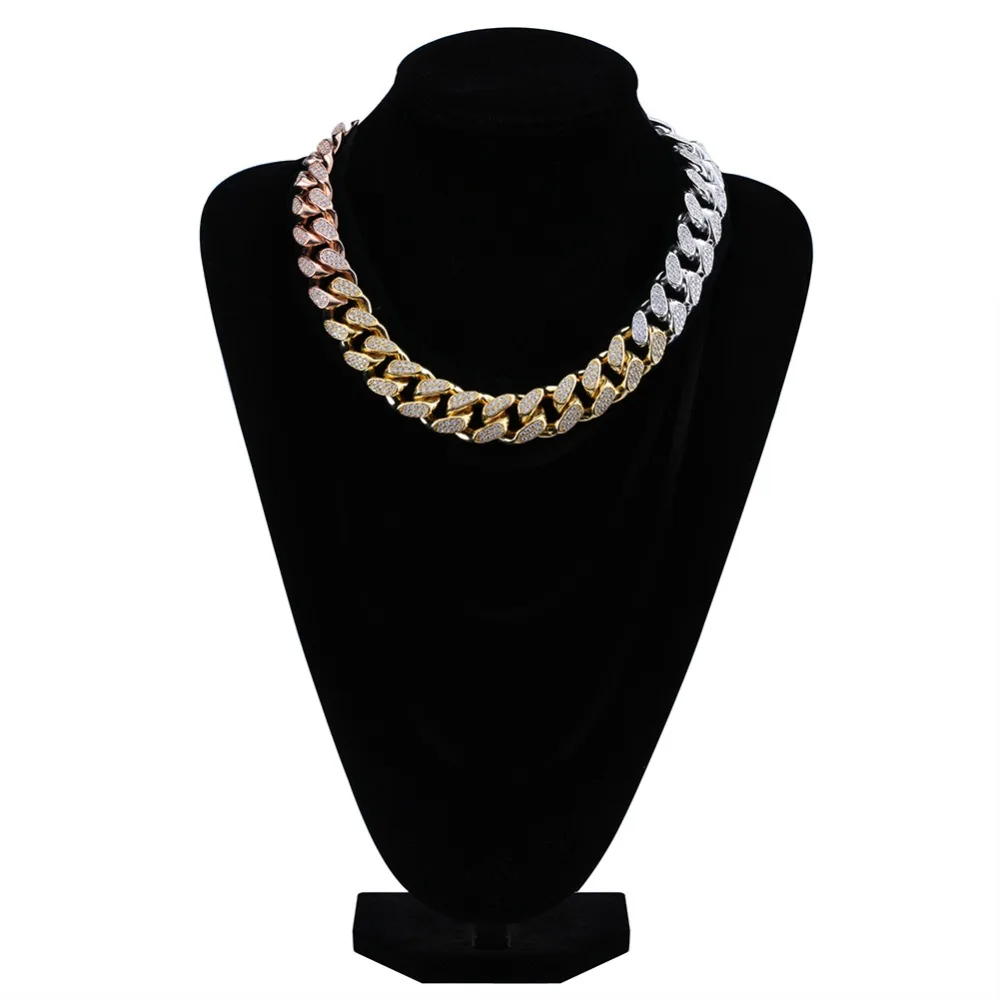 cubana link colar conjunto gargantilha bling hip