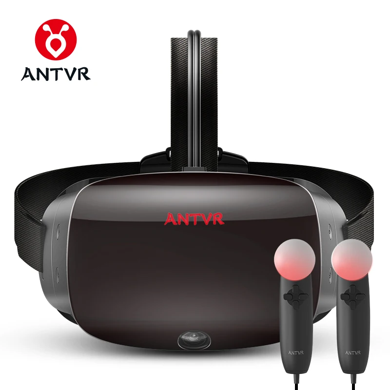 ANTVR 2 Очки виртуальной реальности, гарнитура для ПК, очки для виртуального ПК, бинокль 110 FOV 2160*1200P VR box, 3D VR - Цвет: Черный