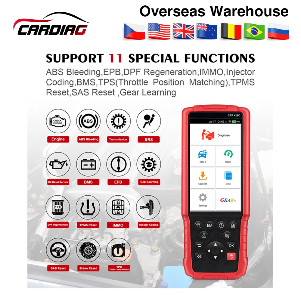 

LAUNCH X431 CRP429C Code Reader support Engine/ABS/Airbag/AT+11 Service CRP429 429C OBD2 Auto diagnostic tool PK CRP TOUCH PRO