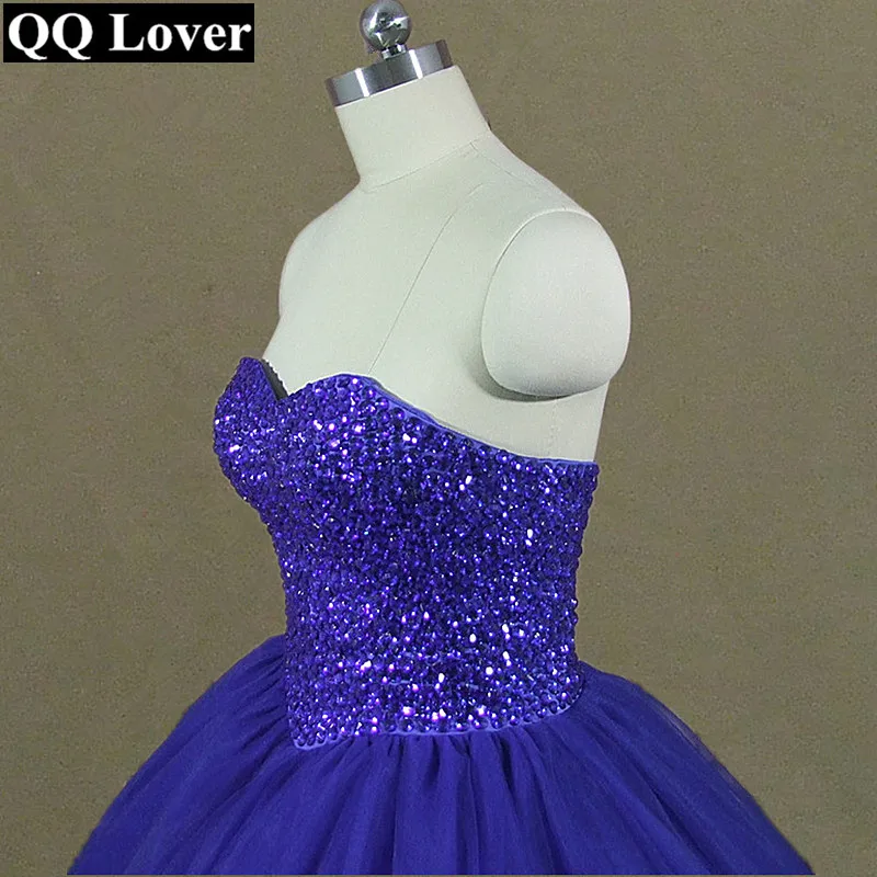QQ Lover 2019 Bling Ball Gown Blue Wedding Dress Custom-made Plus Size | Свадьбы и торжества
