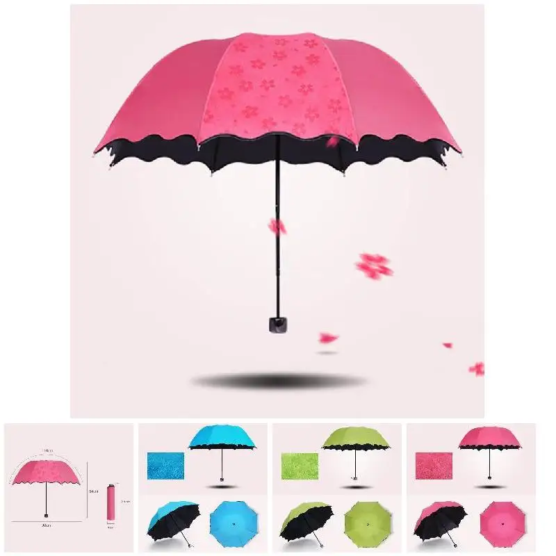 

Folding Umbrella Bloom Flower in Rain Water Windproof Sunshade for Outdoor Sports Anti-UV Parasol 2018ing