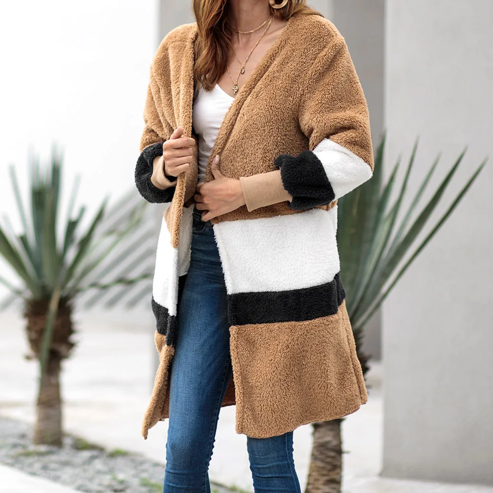 Feitong/Новое поступление года; женская зимняя бархатная куртка с круглым вырезом и длинными рукавами