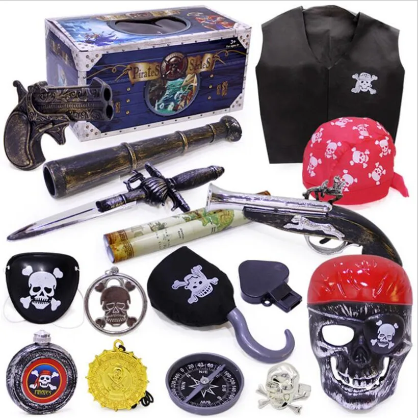 

2 styles halloween horror devil toy set screaming wacky mask face skeleton pirates toys action figure juguetes kids toys gifts