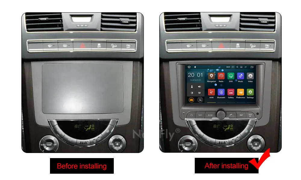 Perfect Android 9.0 2GB + 16GB + 4 core Car DVD Player Wifi Bluetooth RDS RADIO GPS Map For SsangYong REXTON 2012 2013 -2016 5