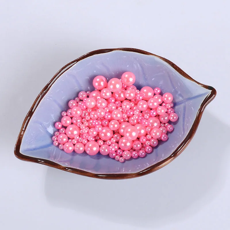 3/4/5/6/8/10/12mm 18 Colors Colorful Multicolor No holes Round Imitation Garment Pearl For Fashion Jewelry Making 10 - Цвет: D-pink