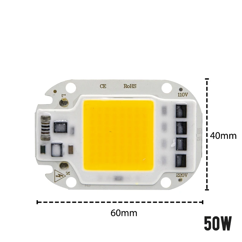 Светодиодный COB Чип 20 w 30 50 AC220V высокое Мощность смарт ic нет необходимости