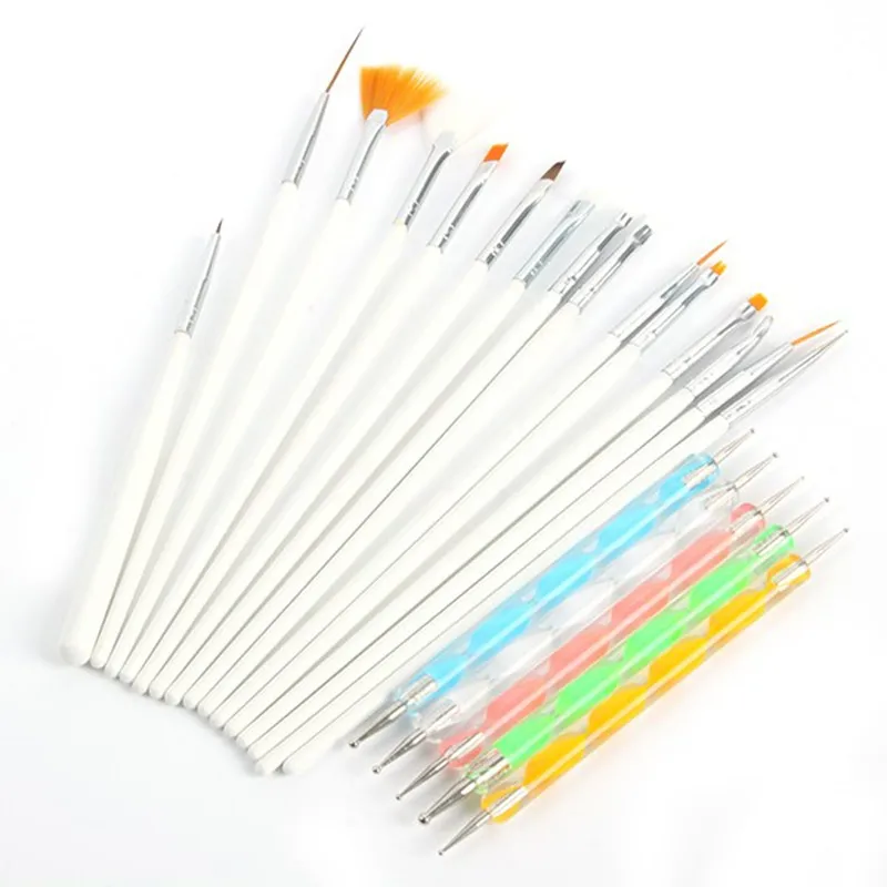 

15pcs Nail Brushes + 5PCS Polish Drawing Brushes Nail Art Equipment Desire Tools Patinting Pens For Nail Design Manicure
