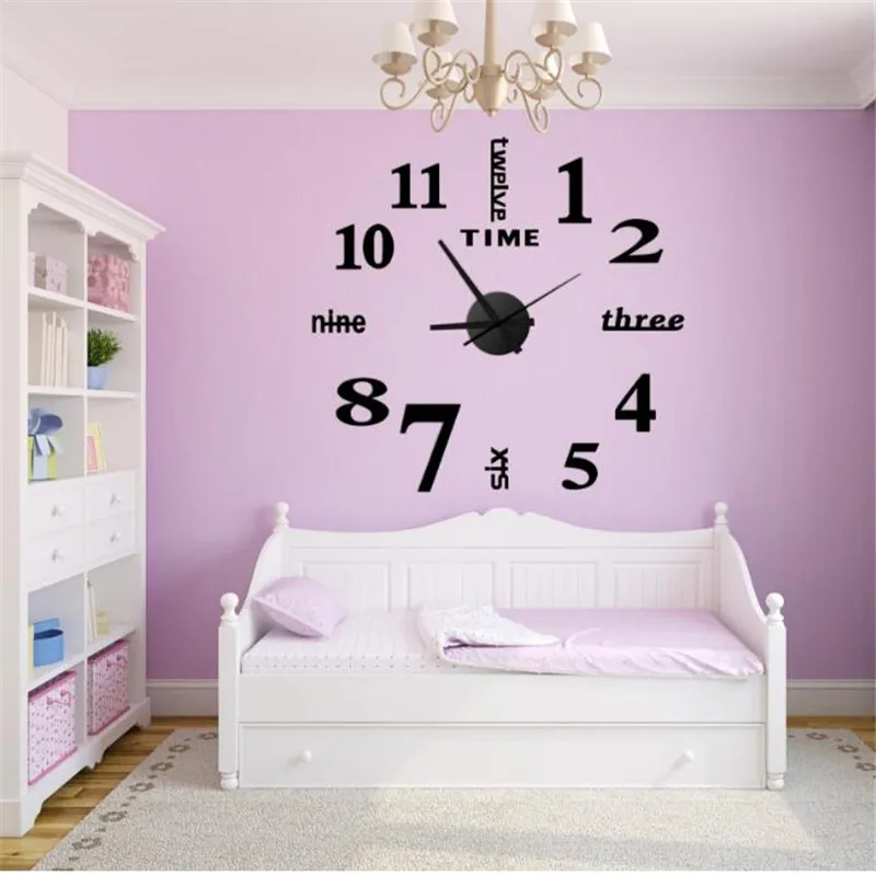 重复DIY Watch Wall Clock Modern Math Horloge Wall Wanduhr Mirror Silent Living Room Sticker Quartz Clock Watch Decor For Home Klok