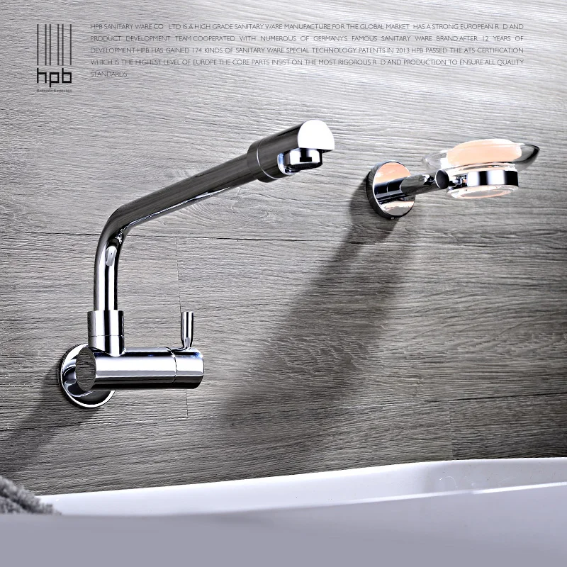 

Han sent all the copper into the wall cold kitchen faucet wash dish basin sink balcony universal rotary folding faucet