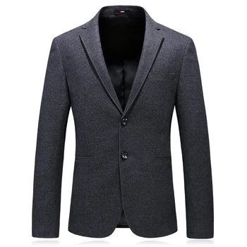

MarKyi 2018 new dark gray men's blazers and suit jackets winter tuxedo blazer for men plus size 4xl men's wool blazer