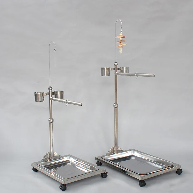 Portable Stainless Steel Parrot Stand With Perch And Feeding Cups Bird Hanging Playing Platform With Tray Mini Bird Cage C09|parrot stand|stainless steel parrotbird cage stand - AliExpress Portable Stainless Steel Parrot Stand With Perch And Feeding Cups Bird Hanging Playing Platform With Tray Mini Bird Cage C09|parrot stand|stainless steel parrotbird cage stand - AliExpress