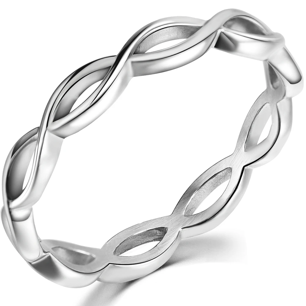 Jude Jewelers Silver Gold Waved Infinity Braided Statement Promise Anniversary Ring