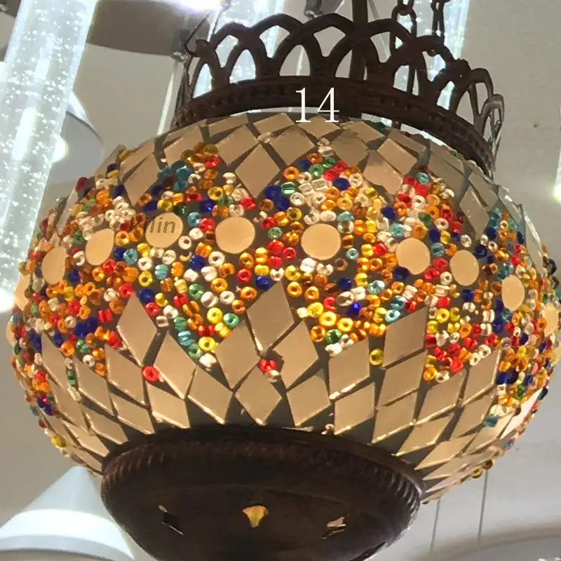 Турецкий марокканский подвесной светильник ручной работы, мозаичный витражный светильник для коридора, лестницы, кафе, ресторана, подвесной светильник - Цвет корпуса: see chart