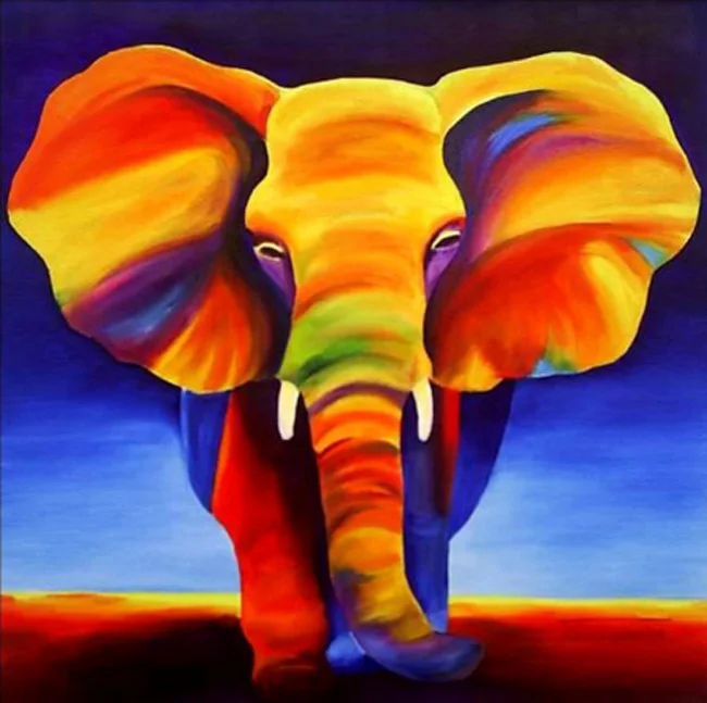 

new arrival 5d diamond painting full drill square Diamond"Colorful elephant"Cross Stitch Rhinestone Mosaic Painting deco maison