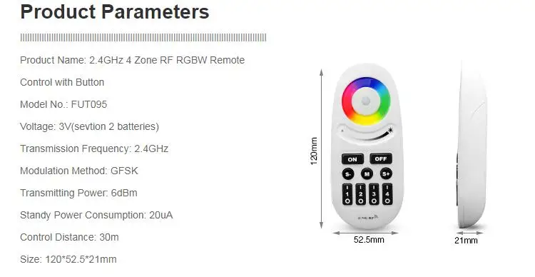 Mi светильник 2,4G RF RGB RGBW CCT пульт дистанционного управления Лер FUT089 FUT092 FUT090 FUT095 отдельный контроль для светодиодной ленты светильник