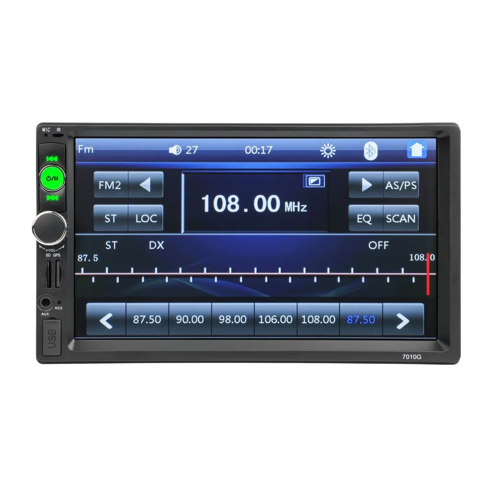 " HD Автомобильный мультимедийный 2 Din Автомобильная магнитола с gps навигации Bluetooth стерео радио Mp5 плеер FM Радио Вход AUX USB аудио Cam 7010 г